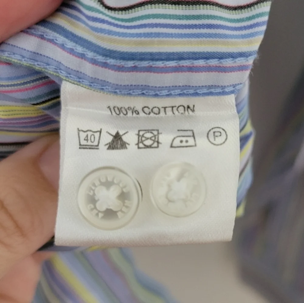 New & Lingwood Men's Striped Dress Shirt Neck Size 16.5 Colorful Office Business